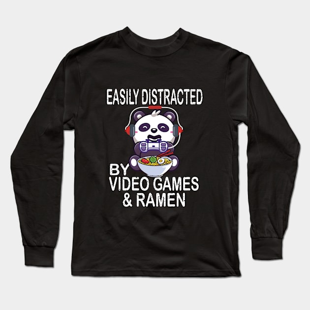 Easily Distracted By video Games Long Sleeve T-Shirt by othmane4